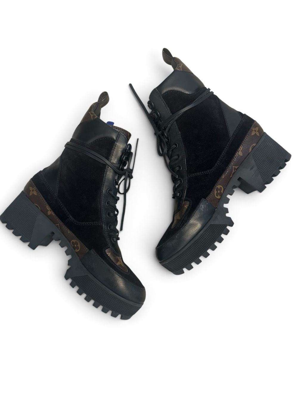 LV Monogram Leather Trim Laureate Desert Boot Size 8